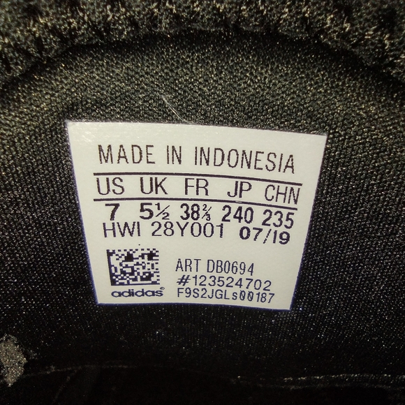 SOLD🌹adidas CLOUDFOAM PURE SHOES Sz 7 Med Blk/Blk/White Pull-on NEVER WORN - Picture 8 of 8